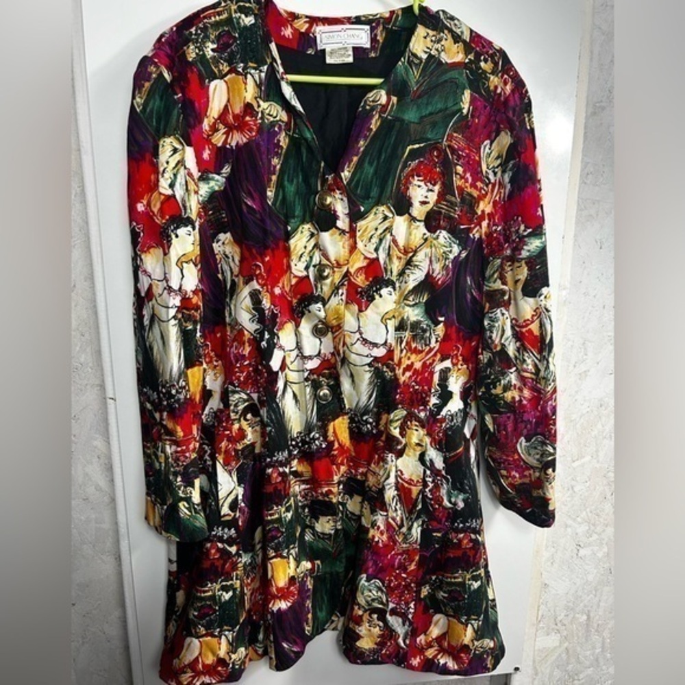 Simon Chang‎ vintage parisian ladies button front shirt